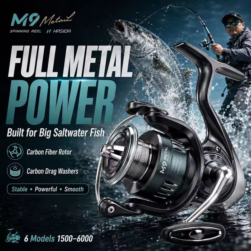 Carretilha de Pesca HASIDA M9, - Trolling Reel avaliação e preço